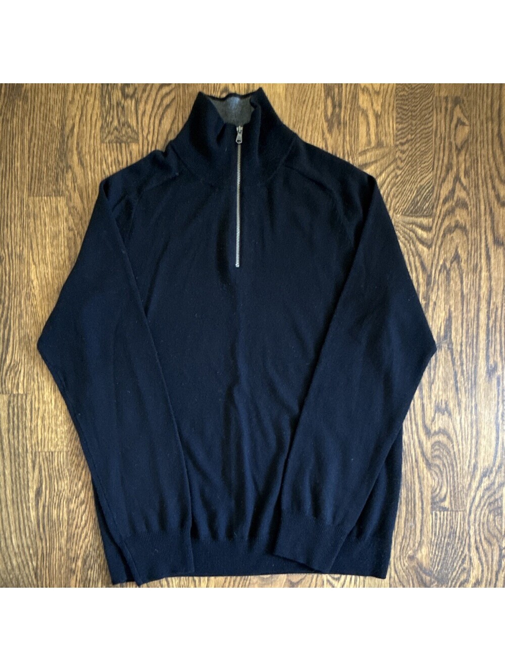 Gap Men’s Black 1/4 Zip Mock Neck Merino Wool Knit Sweater M